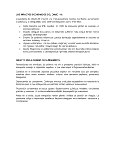 Impactos Econ&oacute;micos del COVID-19 y Cadena de Suministros