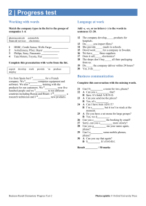 Business Result Elementary Progress Test 2