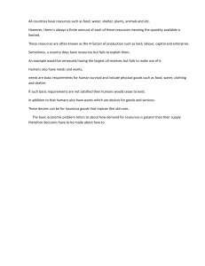Basic Economic Concepts: Resources, Needs, and Wants
