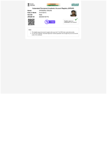 Automated Permanent Academic Account Registry (APAAR) Card