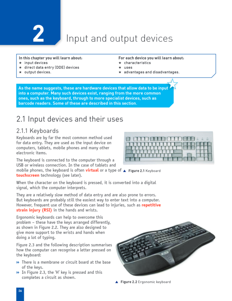 Input and Output Devices Textbook Chapter