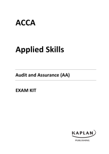 ACCA Audit and Assurance Exam Kit