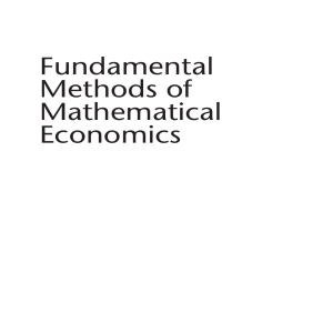 Fundamental Methods of Mathematical Economics Textbook