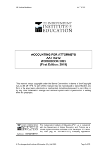 Accounting for Attorneys Workbook 2025