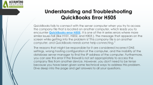 Understanding and Troubleshooting QuickBooks Error H505