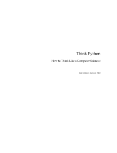 Think Python: How to Think Like a Computer Scientist