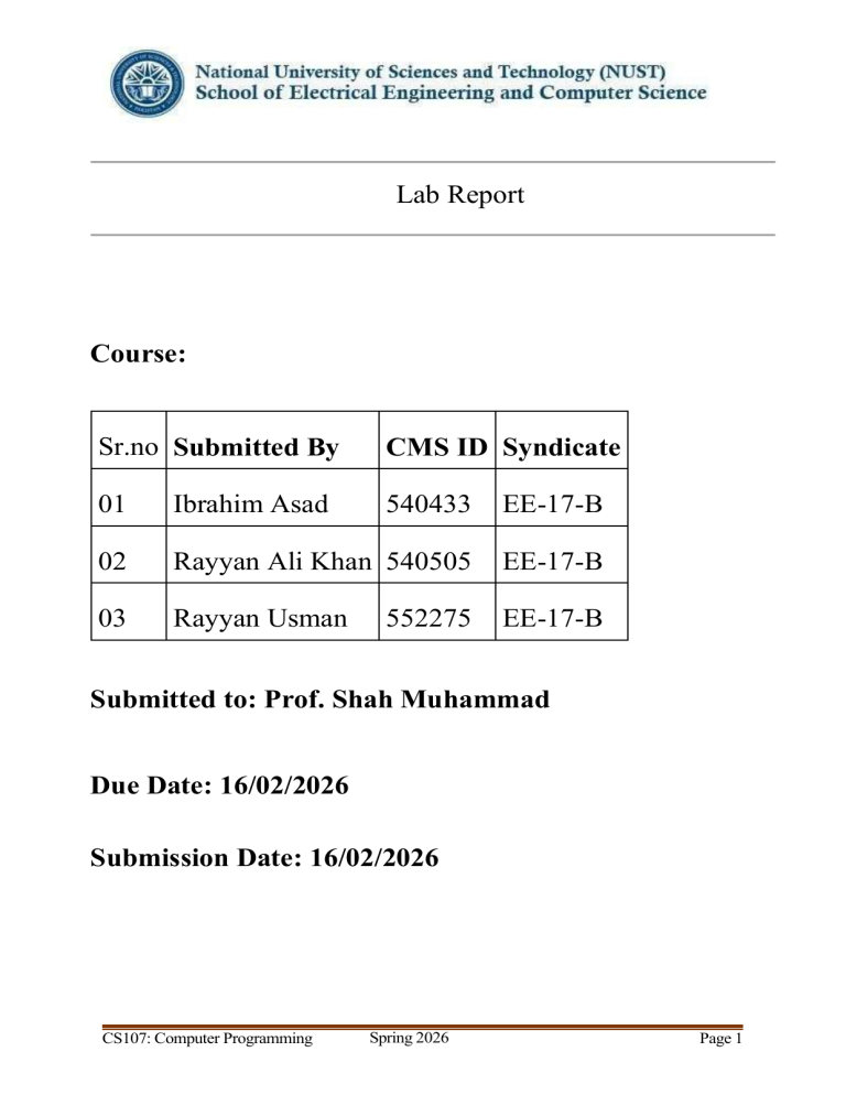 CS107 Lab 05: Decision Making in C++