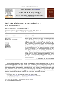 Authority Relationships: Obedience and Disobedience