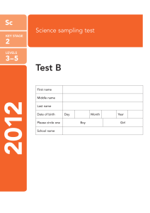 Key Stage 2 Science Sampling Test B 2012