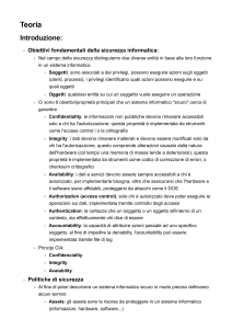 Teoria della Sicurezza Informatica: Principi CIA, Politiche e Controllo Accessi