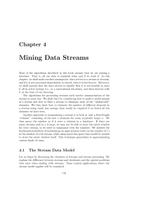 Chapter 4: Mining Data Streams - Algorithms & Techniques