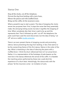 Analysis of Auden's Funeral Blues Stanza One