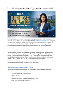 MBA Business Analytics: Top Colleges, Fees, Career Scope 2026