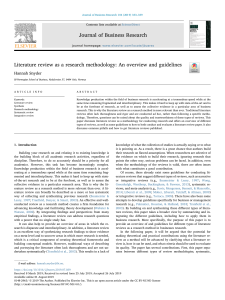 Literature Review as Research Methodology: Overview & Guidelines
