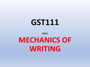 Mechanics of Writing: GST111 Course Material