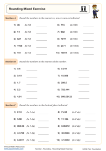 Rounding Mixed Exercise Worksheet - GCSE Foundation
