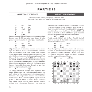 Analyse de partie d'&eacute;checs : Vaisser vs Kasparov 1981