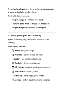 Agricultural Systems: Inputs, Processes, Outputs Explained
