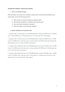 Introduction to Business Analysis and Valuation