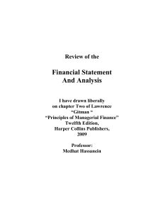 Financial Statement Analysis Review: Exercises & Solutions