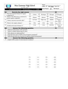 9th Grade Chemistry Test #21: Organic Compounds