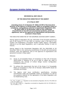 EASA Decision 2007/002/R: CDCCL & Fuel Tank Safety Amendments