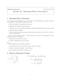 MIT 6.622 Lecture 35: Resonant Power Conversion 1