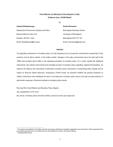 Monetary Policy Signals in India: SVAR Model Evidence