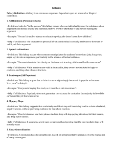 Fallacies: Common Logical Errors