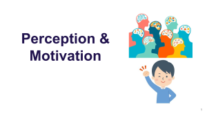 Perception & Motivation in Organizational Behavior