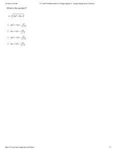 College Algebra Quotient Problem