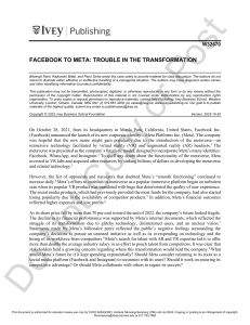 Facebook to Meta: Trouble in Transformation Case Study