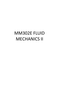 MM302E Fluid Mechanics II: Differential Analysis