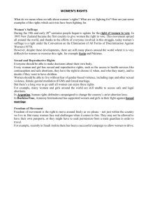 Women's Rights: Suffrage, Reproductive, and Movement Rights