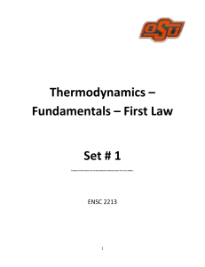 Thermodynamics First Law Course Handout