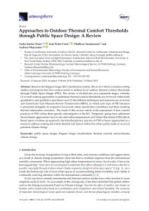 Approaches to Outdoor Thermal Comfort in Public Spaces