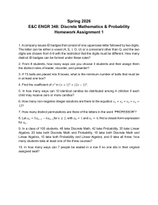 Discrete Math & Probability Homework Assignment