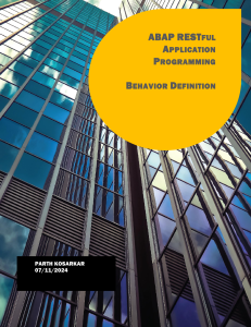 ABAP RAP Behavior Definition Guide