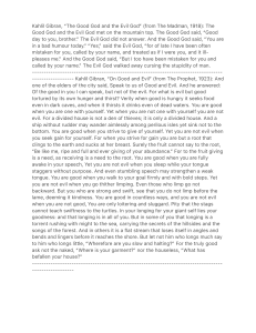 Kahlil Gibran: Good and Evil Essays