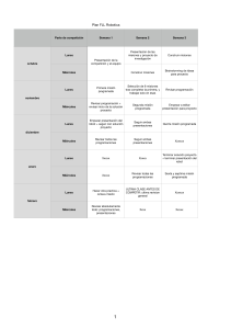 Plan Calendario Competici&oacute;n Robotica FLL
