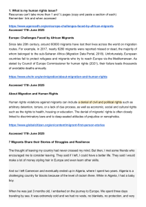 Human Rights Challenges Faced by African Migrants
