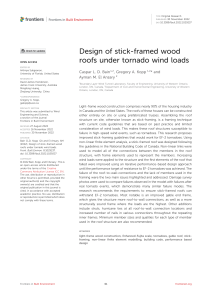 Stick-Framed Wood Roofs Under Tornado Wind Loads