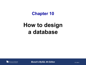 Chapter 10: How to Design a Database