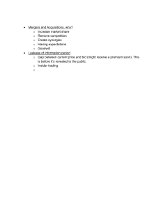 Mergers and Acquisitions: Reasons and Concepts