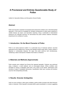 A Provisional Study of Pollen