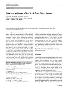 Behavioral Audiogram of Arctic Foxes (Vulpes lagopus)