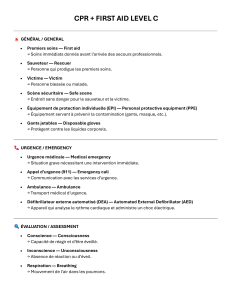 Guide de formation CPR et premiers secours niveau C