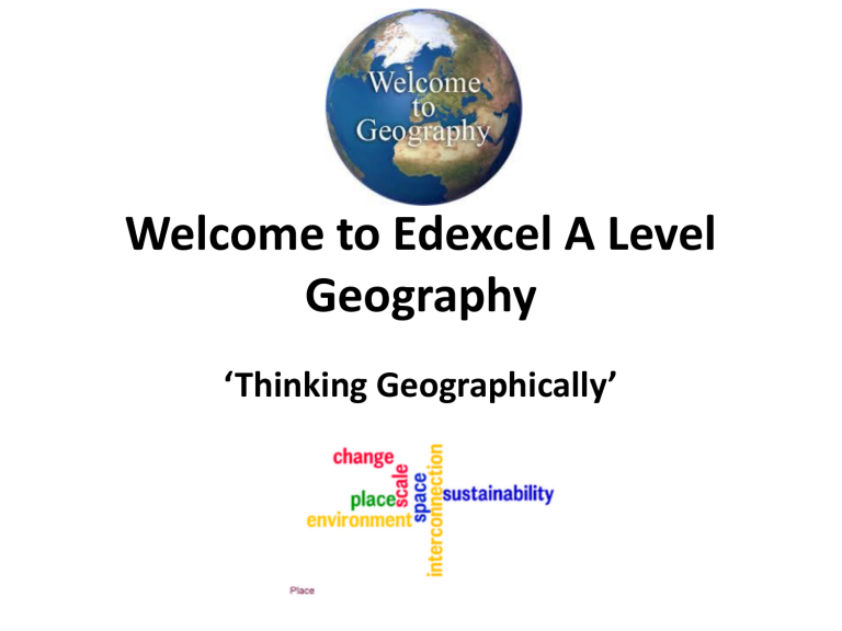 Edexcel A Level Geography Course Introduction