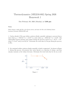 Thermodynamics Homework 1: Piston-Cylinder Work Problems