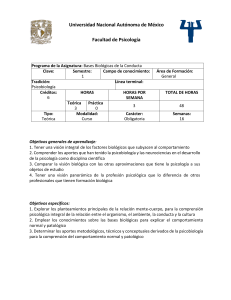 Programa de Bases Biol&oacute;gicas de la Conducta - UNAM Psicolog&iacute;a
